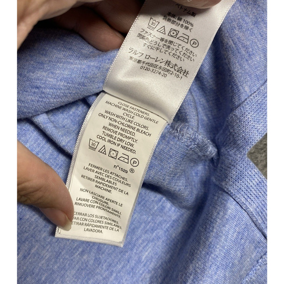 Polo Ralph Lauren Sweater Mens Large Blue 100% Cotton Estate Rib 1/4 Zipper - Picture 8 of 9